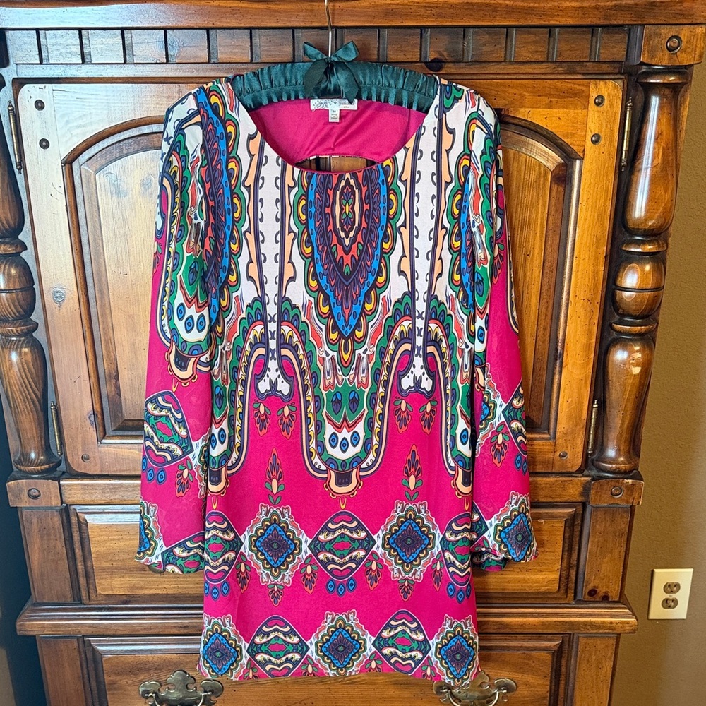 Yahada Vibrant Multicolor Mini Dress